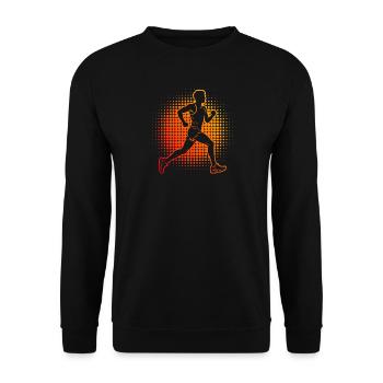 Geschenkidee für einen Running mit Marathonlaufen - Unisex Pullover - Schwarz - Vorne - Alina (178cm) & Michal (187cm)
