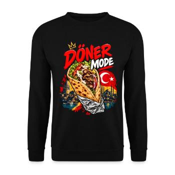 Döner Mode Türkischer Kebab Streetfood Kultur - Unisex Pullover - Schwarz - Vorne - Alina (178cm) & Michal (187cm)