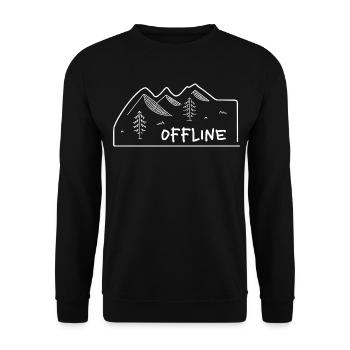 Offline – Wandern, Berge & Natur genießen - Unisex Pullover - Schwarz - Vorne - Alina (178cm) & Michal (187cm)
