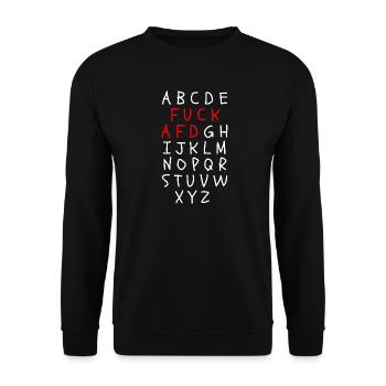 ABC MIT FCK AFD WORTWITZ, FCK NZS, NO NZS, NO AFD - Unisex Pullover - Schwarz - Vorne - Alina (178cm) & Michal (187cm)