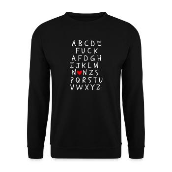 ABC MIT FCK AFD & NO NZS WORTWITZ, FCK NZS, NO AFD - Unisex Pullover - Schwarz - Vorne - Alina (178cm) & Michal (187cm)