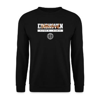 Eindhoven Niederlande Koordinaten Reise Souvenir - Unisex Pullover - Schwarz - Vorne - Alina (178cm) & Michal (187cm)