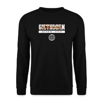 Giethoorn Niederlande Koordinaten Reise Souvenir - Unisex Pullover - Schwarz - Vorne - Alina (178cm) & Michal (187cm)