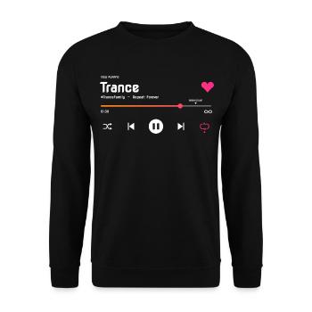 Trance Music Player - Repeat Forever - Unisex Pullover - Schwarz - Vorne - Alina (178cm) & Michal (187cm)