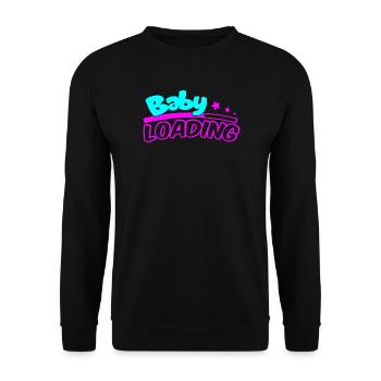 Baby Loading Neon Logo - Unisex Pullover - Schwarz - Vorne - Alina (178cm) & Michal (187cm)