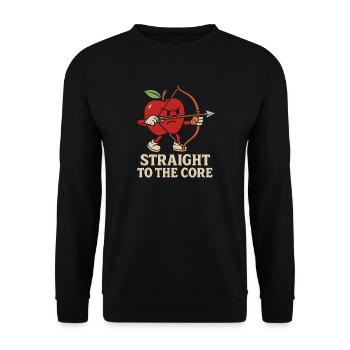 Straight to the core - Unisex Pullover - Schwarz - Vorne - Alina (178cm) & Michal (187cm)