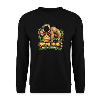 Mitarbeiter des Monats, aber nicht in diesem Monat – Faul - Unisex Pullover - Schwarz - Vorne - Alina (178cm) & Michal (187cm)