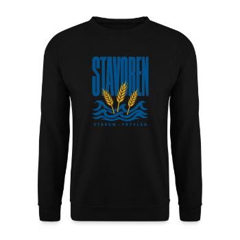 Stavoren Starum Friesland Weizen und Wellen - Unisex Pullover - Schwarz - Vorne - Alina (178cm) & Michal (187cm)