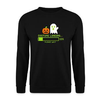 Hallowe Costume Loading Retro Gamer - Unisex Pullover - Schwarz - Vorne - Alina (178cm) & Michal (187cm)
