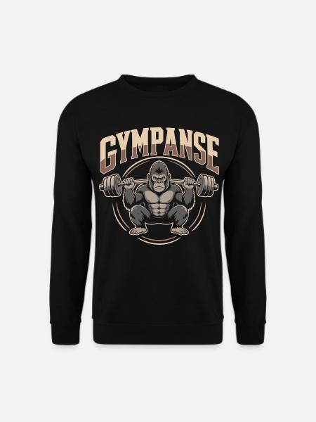 Gympanse Gewichtheber Bodybuilding - Unisex Pullover - Schwarz