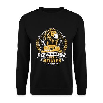 Meisterprüfung bestanden Meister - Unisex Pullover - Schwarz - Vorne - Alina (178cm) & Michal (187cm)