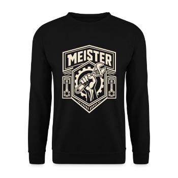 KFZ Meisterprüfung bestanden - Unisex Pullover - Schwarz - Vorne - Alina (178cm) & Michal (187cm)
