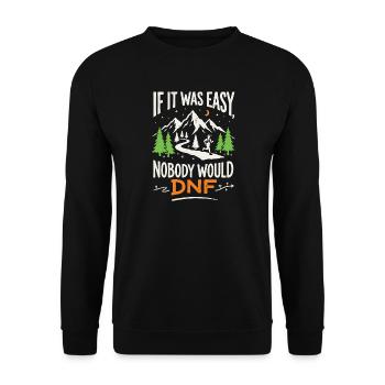 Ultralauf – Wenn es einfach wäre, würde niemand abbrechen - Unisex Pullover - Schwarz - Vorne - Alina (178cm) & Michal (187cm)