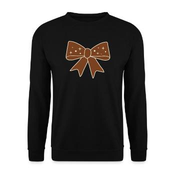 Braune Sternen-Schleife - Unisex Pullover - Schwarz - Vorne - Alina (178cm) & Michal (187cm)