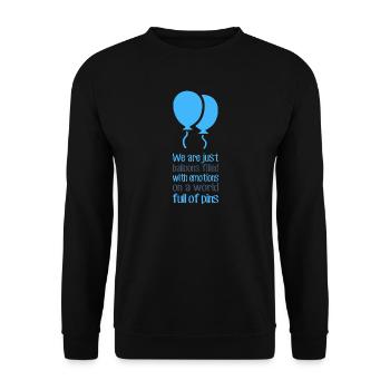Wir sind nur Luftballons - Unisex Pullover - Schwarz - Vorne - Alina (178cm) & Michal (187cm)