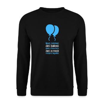 Wir sind Ballons - Unisex Pullover - Schwarz - Vorne - Alina (178cm) & Michal (187cm)