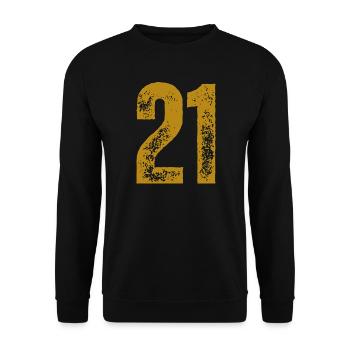 21 - Unisex Pullover - Schwarz - Vorne - Alina (178cm) & Michal (187cm)