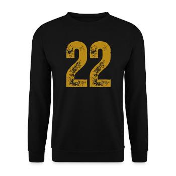 22 - Unisex Pullover - Schwarz - Vorne - Alina (178cm) & Michal (187cm)
