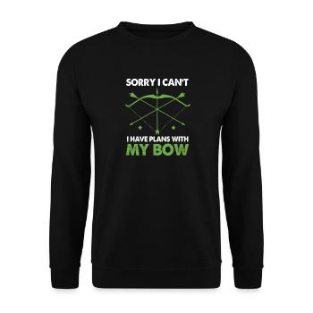 Bogenschießen Bogen Bogenschütze - Unisex Pullover - Schwarz - Vorne - Alina (178cm) & Michal (187cm)