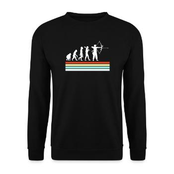 Bogen Bogenschütze Bogenschießen - Unisex Pullover - Schwarz - Vorne - Alina (178cm) & Michal (187cm)