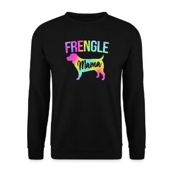 Frengle Hund - Unisex Pullover - Schwarz - Vorne - Alina (178cm) & Michal (187cm)
