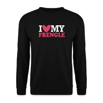 Frengle Hund - Unisex Pullover - Schwarz - Vorne - Alina (178cm) & Michal (187cm)
