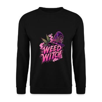 Weed Witch – Pink Edition - Unisex Pullover - Schwarz - Vorne - Alina (178cm) & Michal (187cm)