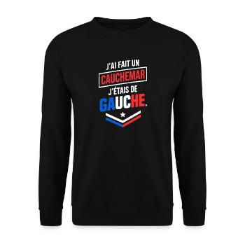 Ich hatte einen Albtraum, ich war links - Unisex Pullover - Schwarz - Vorne - Alina (178cm) & Michal (187cm)