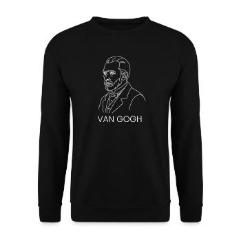 Van Gogh Line Porträt-T-Shirt - Unisex Pullover - Schwarz - Vorne - Alina (178cm) & Michal (187cm)