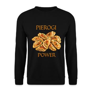 Power Dumplings - Unisex Pullover - Schwarz - Vorne - Alina (178cm) & Michal (187cm)