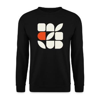 GEFÜGE 01 – Geometrische Formen - Unisex Pullover - Schwarz - Vorne - Alina (178cm) & Michal (187cm)
