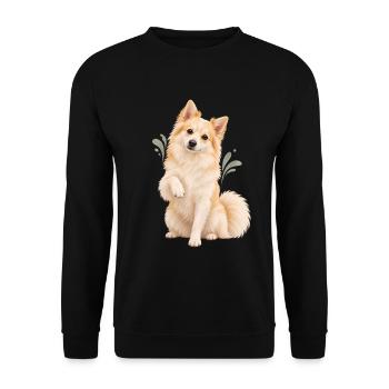 Indian Spitz - Unisex Pullover - Schwarz - Vorne - Alina (178cm) & Michal (187cm)