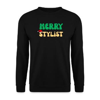 Frohe Stylistin Weihnachten Friseur Salon Geschenk - Unisex Pullover - Schwarz - Vorne - Alina (178cm) & Michal (187cm)