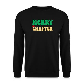 Fröhliches Bastelhandwerker-Weihnachtsgeschenk Retro-DIY-Stricken Ho - Unisex Pullover - Schwarz - Vorne - Alina (178cm) & Michal (187cm)