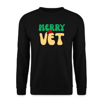 Süßes fröhliches Veterinär-Weihnachten-Vet-Tech-Geschenk - Unisex Pullover - Schwarz - Vorne - Alina (178cm) & Michal (187cm)