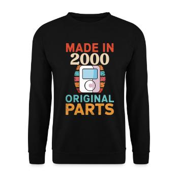 2000 Geburtstag Originaler MP3-Player Vintage Retro - Unisex Pullover - Schwarz - Vorne - Alina (178cm) & Michal (187cm)