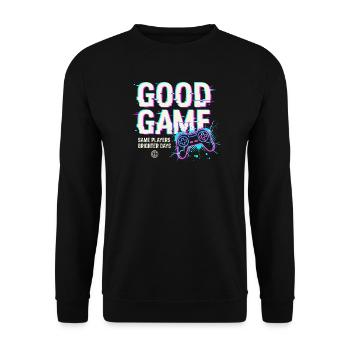 Neon Retro Game Graffiti - Unisex Pullover - Schwarz - Vorne - Alina (178cm) & Michal (187cm)