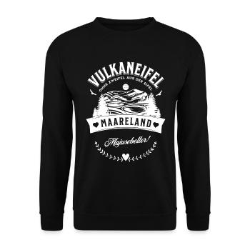 Vulkaneifel Ohne Zweifel Aus Der Eifel Maareland - Unisex Pullover - Schwarz - Vorne - Alina (178cm) & Michal (187cm)