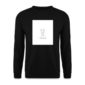 Schimaus Wintersport Skizze - Unisex Pullover - Schwarz - Vorne - Alina (178cm) & Michal (187cm)