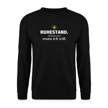 RuheStand Freiheit: Wann Ich Will - Unisex Pullover - Schwarz - Vorne - Alina (178cm) & Michal (187cm)