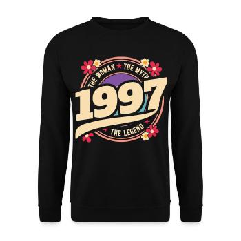 1997 30 Years Anniversary Vintage Woman - Unisex Pullover - Schwarz - Vorne - Alina (178cm) & Michal (187cm)