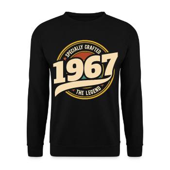 1967 60-jähriges Vintage-Jubiläum - Unisex Pullover - Schwarz - Vorne - Alina (178cm) & Michal (187cm)
