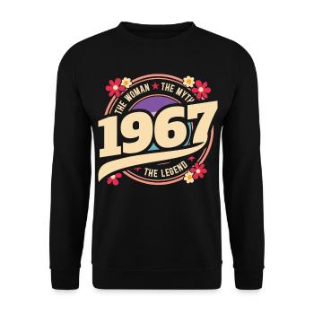 1967 60 Jahre Jubiläum Vintage Woman - Unisex Pullover - Schwarz - Vorne - Alina (178cm) & Michal (187cm)