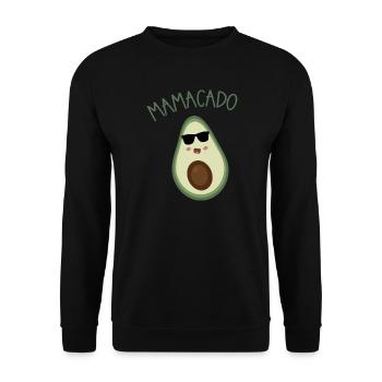 Mamacado Avocado Cartoon mit Sonnenbrille - Unisex Pullover - Schwarz - Vorne - Alina (178cm) & Michal (187cm)
