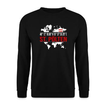 St. Pölten - Unisex Pullover - Schwarz - Vorne - Alina (178cm) & Michal (187cm)