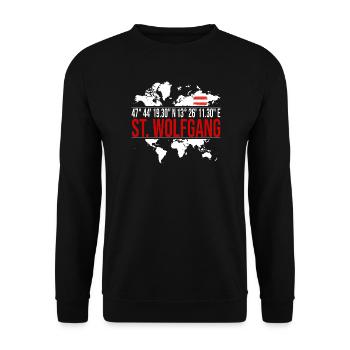 St. Wolfgang - Unisex Pullover - Schwarz - Vorne - Alina (178cm) & Michal (187cm)