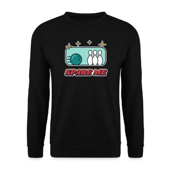 Spare Me Retro Bowling - Unisex Pullover - Schwarz - Vorne - Alina (178cm) & Michal (187cm)