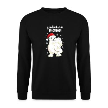 Seidenhuhn Mama Huhn Hühnerhalterin Weihnachten - Unisex Pullover - Schwarz - Vorne - Alina (178cm) & Michal (187cm)