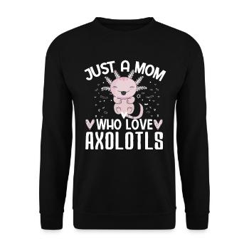 Umarmen Sie Ihre Liebe Zu Axolotls - Unisex Pullover - Schwarz - Vorne - Alina (178cm) & Michal (187cm)