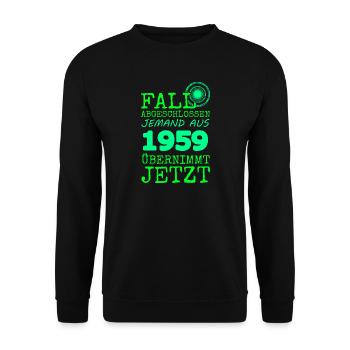 abgeschlossen 1959 - Unisex Pullover - Schwarz - Vorne - Alina (178cm) & Michal (187cm)